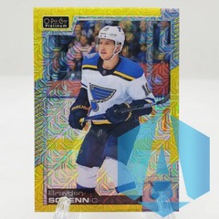 2020-21 O-Pee-Chee Platinum Yellow Traxx 184/249 Brayden Schenn #62 St. Louis Blues